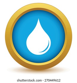 Gold drop icon on a white background. Vector illustration