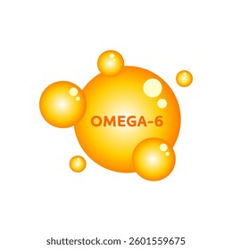 gold drops icons Omega-6, Polyunsaturated fatty Omega Six. Natural Fish, Organic Vitamin, Nutrient. Omega Fatty Acid, EPA, DHA