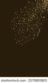 Gold Dust Art Vector Luxury Background. Festive Round Invitation. Golden Confetti Modern Wallpaper. Circle Christmas Illustration.