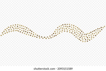 Gold Dust Art Vector Transparent Background. Luxury Dot Banner. Shiny Circle Bridal Postcard. Sparkle Bright Backdrop.