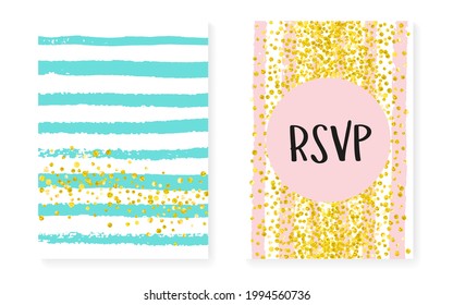 Gold Dust Confetti. Pink Abstract Cover. Rose Holiday Painting. Turquoise Glowing Stardust. Stripe Party Flyer. White Spray. Scrapbook Wallpaper Set. Golden Gold Dust Confetti