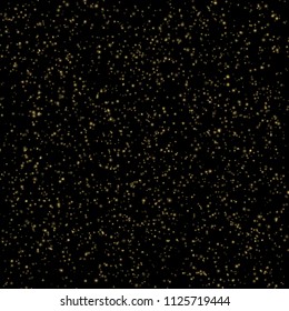 Gold dust glitter texture on a black. Explosion of confetti. Glittering stars. EPS 10