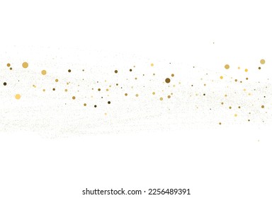 Polvo dorado, fondo de confeti dorado claro. Textura festiva blanca. Vector