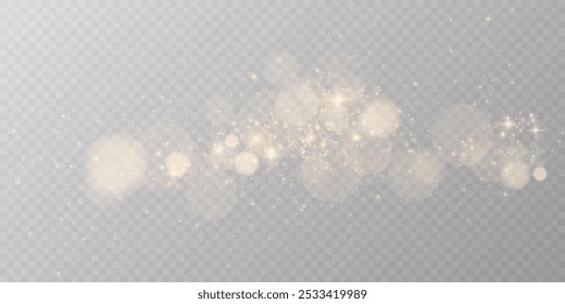 Goldstaub-Licht png. Bokeh Leuchten Lichter Hintergrundeffekt. Weihnachten Hintergrund glühenden Staub Weihnachten glühende Lichter Bokeh Licht Konfetti und Glitter Textur Overlay für Ihr Design.
