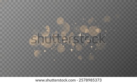 Gold dust light Yellow bokeh light yellow bokeh light effect. Festive designs. Festive glowing sparks for banners and adverts. glowing bokeh on transparent background , vector graphics