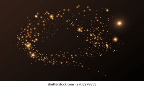 Gold Dust Magic Glitter Shine Flare Light. Perfect for advertising, web design, and marketing projects. Vector illustration.