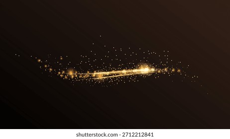 Gold Dust Magic Glitter Shine Flare Light. Perfect for advertising, web design, and marketing projects. Vector illustration.