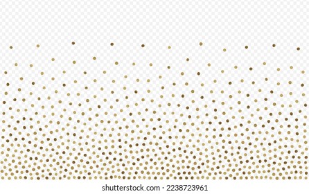 Gold Dust Modern Vector Transparent Background. Anniversary Rain Texture. Shiny Round Abstract Backdrop. Circle Christmas Invitation.
