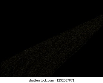 Gold dust on a black background. Small particles, Golden glitter, confetti, sequins in the form of moving waves. Luxury pattern. Vector illustration