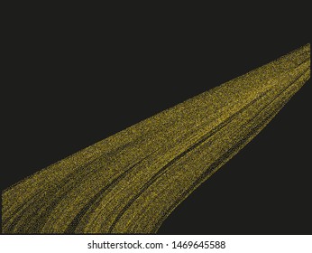 Gold dust on black background Vector illustration