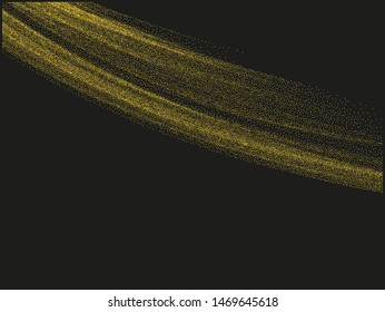 Gold dust on black background Vector illustration
