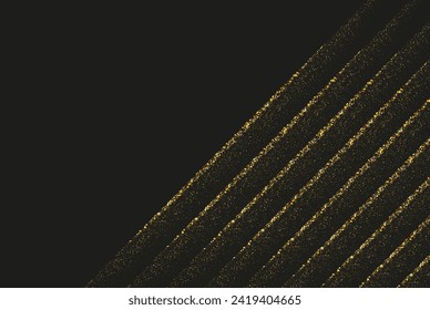 Gold dust on black background, poster design on black background with gold dust elements