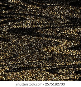 Gold dust on black background, holiday poster design