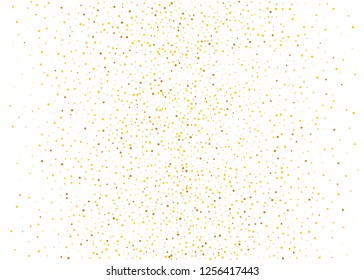 Gold dust on a white background. Small particles, Golden glitter, confetti, sequins in the form of moving waves. Luxury pattern. Vector illustration