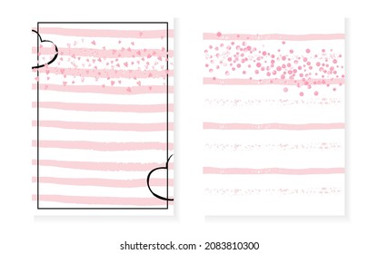 Gold Dust Pattern. Stripe Splatter Design. Golden Marriage Brochure. Explosion Wallpaper Set. White Polka Card. Pink Simple Concept. Scatter Stardust. Pink Gold Dust Pattern