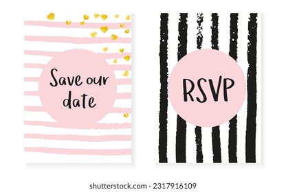 Gold-Staubmuster White Romantic Stardust. Metallic Magazine Set. rosafarbene Ehedecke. Stripe Mütter laden ein. Schwarzer Rahmen. Golden Dream Print. Goldenes goldenes Staubmuster
