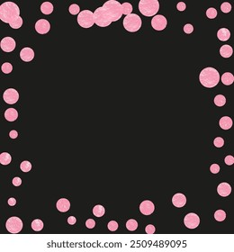 Gold Dust Sparkle. Scrapbook Print. Golden Xmas Frame. Pink Birthday Offer. Engagement Particles. Rose Branding Starburst. Handdrawn Illustration. Pink Gold Dust Sparkle