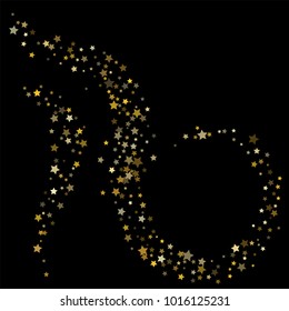 Gold Dust, Sparkles, Festive Premium VIP Vector Background. Falling Stars Garland, Frame, Border, Holidays, Rich Life, Adventure Concept. Firework, Magic Lights, Glitter, Sparkling Silver, Gold Dust