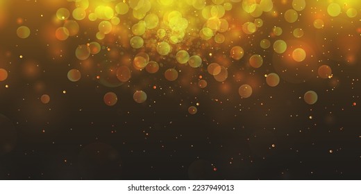 Gold dust vector bokeh light background. Abstract glitter bokeh christmas bright decoration design.	
