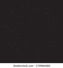 Gold dust, very small particles on black background. Vector illustration