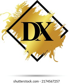 Gold DX logo symbol vector art design