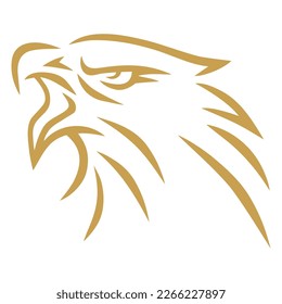 Gold Eagle Hawk Golden Falcon Logo Design Vector Art