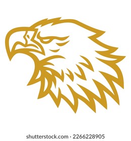 Gold Eagle Hawk Golden Falcon Logo Design Vector Art Template
