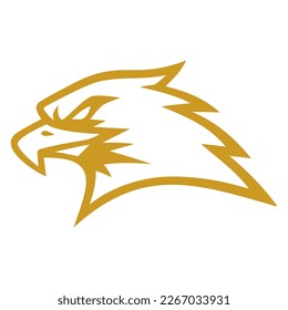 Gold Eagle Hawk Golden Falcon Bird Logo Design Vector Art Template