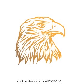 gold eagle head logo illustration