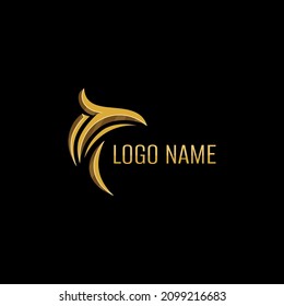 gold Eagle head Logo vector