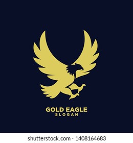 gold eagle logo icon design vector illustration