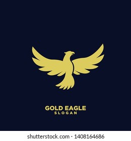 gold eagle logo icon design vector illustration