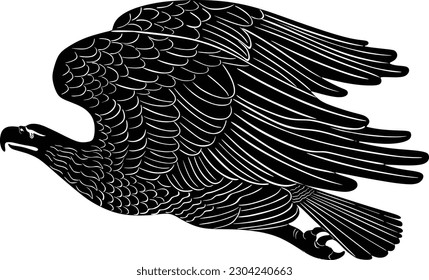 Gold eagle vector design handmade silhouette