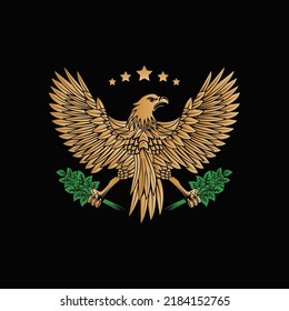 Gold Eagle Vector Illustration 5 Stars Stock Vector (Royalty Free ...