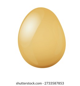 Gold Easter Egg. Vector stock illustration. Isolated on a white background. Boiled.
