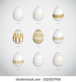 gold Easter Eggs vector