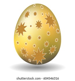 Gold Easter for Easter holidays design on white background. Vector illustration.