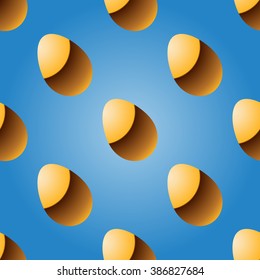  gold easter on a blue design pattern background eps 10 vector illustration