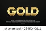 Gold editable text effect with 3d style use for logo and business brand