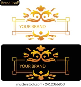 Gold editable text effect with 3d style use for logo and business brandGolden badge template with crown and wingsA vector Illustration in black background with gold shine effect of Gold Monogram.

