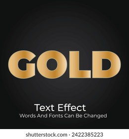 Gold editable text effect with 3d style use for logo and business brand