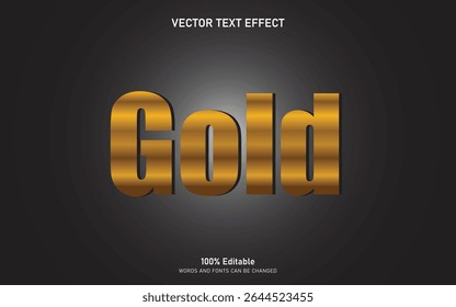 Gold editable text effect, bold text style	