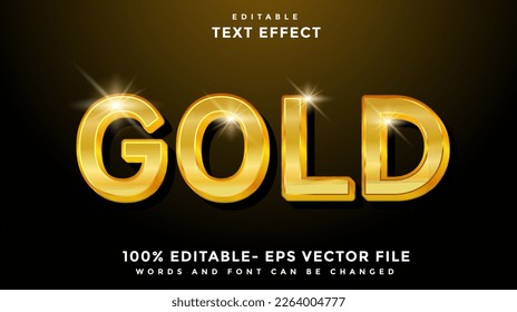 Gold Editable Text Effect Design Template, Effect Saved In Graphic Style