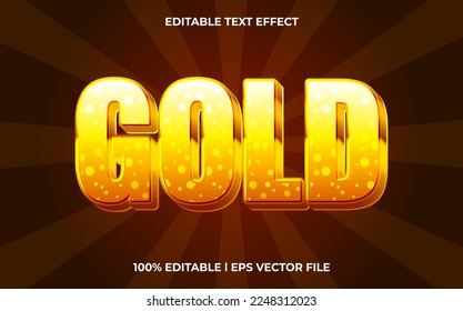 Gold editable text effect, lettering typography font style, golden 3d text for tittle