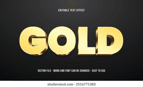 Efeito de texto Gold editável, efeito de estilo de texto luxuoso