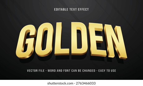Gold editable text effect, luxury editable text 3d style