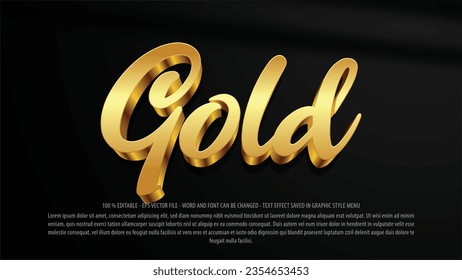 Gold editable text effect mock up use for logo and business brand