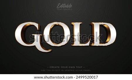 Gold editable text effect. Gold text mockup template