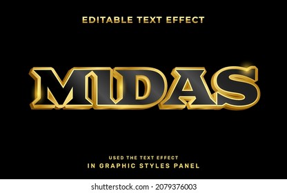 gold editable text effect template