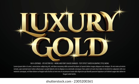 Gold editable text effect template with 3d style use for logo and business brand